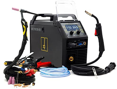 Spartus® Multipro 4 in 1 TIG MIG/MAG Saldatrice Synergy Pulse 200 Amp AC/DC Alluminio Acciaio inossidabile
