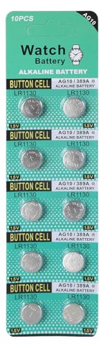 10 batterie a bottone LR1130 AG10, 1,5 V, ad alta energia, per giocattoli, orologi, calcolatrici, telecomandi