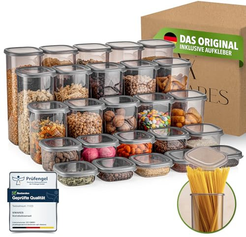 Viwares Vorratsdosen mit Deckel Luftdicht, 25er Vorratsbehälter Set BPA-Frei, Vorratsdose zur Müsli Mehl Aufbewahrung Küche, Praktische Organizer Küche, Frischhaltedosen für Lebensmittelaufbewahrung