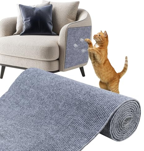 Foydream Protezione Divano Graffi Gatto, Tappeto Tiragraffi Gatti 200 CM x 40 CM Antigraffio Divano Autoadesive per Divani Sedie Letti e Vari Mobili Pareti