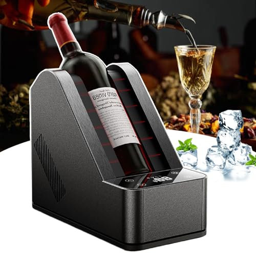 agreilduite Enfriador Profesional de Bebidas para una Sola Botella (más del 90% de 750 ml de Vino Tinto y champán), Enfriador portátil sin Hielo con Temperatura configurable de 0 a 20 °C.