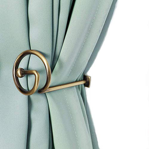 Curtain Holdbacks Pair, Metal Curtain Pole Tie Backs, Cutain Pole Tiebacks Hooks Bronze Metal, Curtain Rails and Fittings for Home Decor