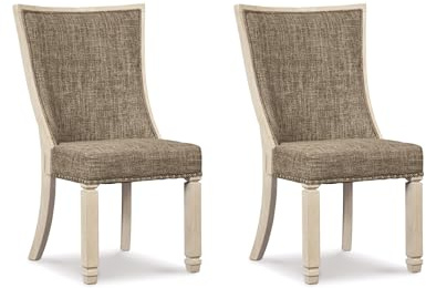 Signature Design by Ashley Upholstered Dining Chairs Set of 2, Farmhouse