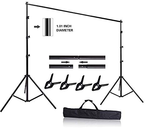 HYJ-INC 3 m x 2,6 m justerbar fotografi bakgrund stödsystem foto video studio muslin bakgrund stativ kit med bärväska