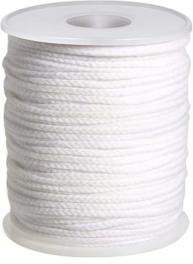 VASANA 1 Roll 200Feet (61M) Organic Cotton Candle Wicks DIY Natural Candle Braided Wicks Twine String Spools Rope for Candle DIY Candle Making