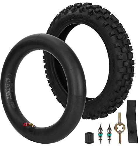 2.50-10 Pneu et chambre à air avec tige de valve TR87 pour XR50 CRF50 CR60R MX500 MX650 SX500 Dirt Rocket QG-210 MVX70 MVX110 Baja DR49 Tao db10 PW50 YZinger TTR50 KDX50 DR-Z70 JR50 Off Road Pit Bike