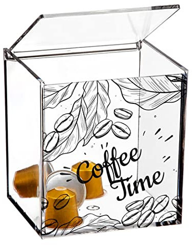 Tienda Eurasia - Distributeur de capsules en méthacrylate transparent, 10,5 x 12 x 13 cm, compatible avec les capsules Nespresso et DolceGusto