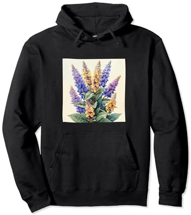 Anise Hyssop Bouquet Floral Pastel Colors Graphic Pullover Hoodie