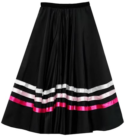 s.lemon karaktär kjol, barn svart, elastisk midja, karaktär kjol för balettdans, ROSA, 6-8 år