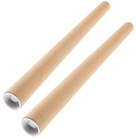 Générique 2 Pièces Tubes Carton Réutilisables pour Affiches Lot de Tubes Kraft pour Stockage et Expédition pour Artistes et Étudiants Intérieur de Épaisseur