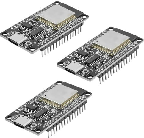 APKLVSR ESP32 NodeMCU Modul,per ESP32 NodeMCU scheda di sviluppo ESP32 USB C Modulo 2.4 GHz WiFi+Bluetooth Dual Cores,con chip CH340, per Arduino (3 pezzi)