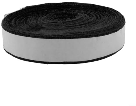 Yuanpgky Rollo de cinta de microfibra de 10 m para raqueta de tenis, squash, bádminton, raquetas, superagarres, absorbe el sudor y es antideslizante (negro)
