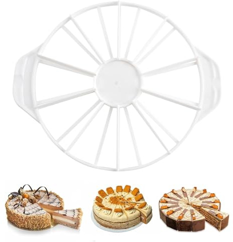 10/12 tårtskärare, dubbelsidig tårta lika portionsmarkör, återanvändbar rund mat grad PP kakor skärare/avdelare med ergonomiskt handtag bakverktyg för ostkaka, mousse, bröd