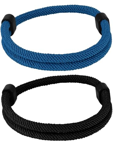 TempBeau Braccialetto Uomo Nero Corda Velica Braccialetto Surfista: Fatto a Mano Braccialetto Surfista Paracord per Uomini e Donne Braccialetto Corda Nautica Regolabile Braccialetti Intrecciati