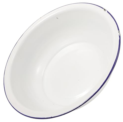 Zerodeko Lavabo para Pies Esmaltado Retro 30 CM Cubo para Remojar los Pies Vintage Pila Multiusos para Pediluvio y Lavado Portátil para Cuidado Personal Hogar