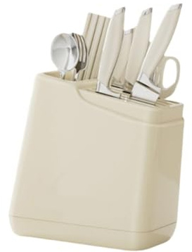 Stabile portaoggetti for coltelli, grande capacità, salvaspazio, supporto da banco, organizer for posate in plastica antiscivolo, for utensili cucina