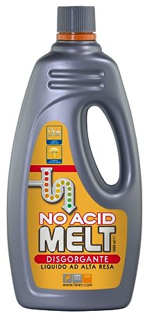 Faren MELT NO ACID, Disgorgante Liquido Concentrato, Formula Efficace non a base Acida, Veloce e Sicuro, 1Lt (1pz)