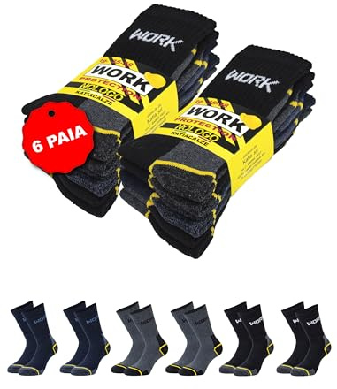NOLOGO KATIACALZE Calze da Lavoro Uomo Donna 6 Paia - Calzini Uomo Cotone, Calze per Scarpe Antinfortunistiche, Calzini Anti vesciche, Traspiranti, Super Resistenti, Ciclista, 43/46