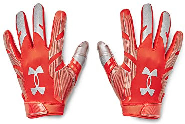 Under Armour Herren F8 American Football Receiver Handschuhe, Dunkelorange (860)/Schwarz, Größe XL