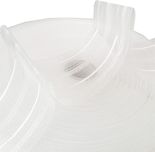 Bestlivings Faltenband mit 1er Falte Transparent 50mm (Länge: 5m - 50m), 1:1,5 Gardinenband zum Aufnähen für Stoffe, Gardinen und Vorhänge, Kräuselband
