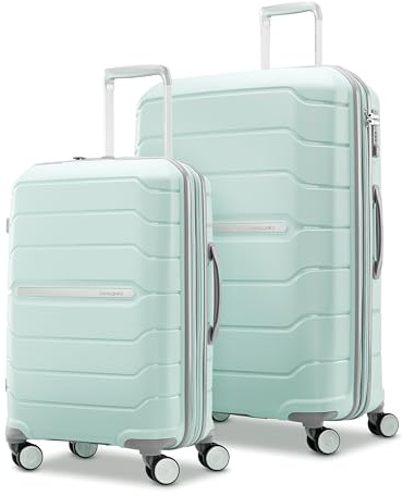 Samsonite Freeform 2-Piece Luggage Set - Carry-On & Large Checked Luggage with Dual Spinner Wheels - Durable Polypropylene Hardshell - TSA Lock, Airline-Approved - Expandable Hard Shell - Mint Green