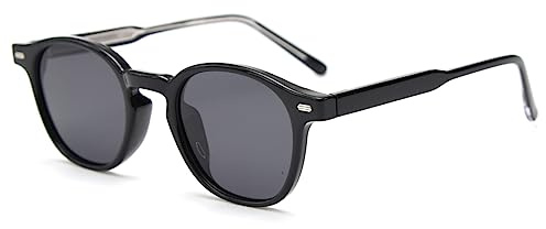 kachawoo Occhiali da sole polarizzati quadrati per Uomo Donna UV400 Eyewear retrò TR90 occhiali da guida, Nero
