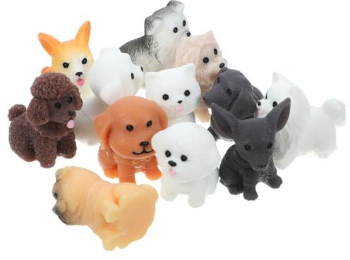 Gogogmee 12pièces Figurines De Chiens Miniatures Résine pour Décoration De Jardin Accessoires De Paysage Élégants Et Réalistes pour Courtyard
