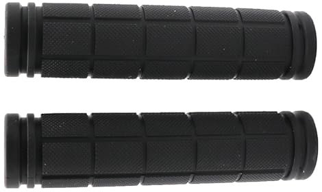 Buaak rutschfeste Fahrradgriffe, 22mm Griffstück, Gesamtlänge 120 mm, Ergonomisch Fahrrad Griffe, Stoßfest Schubkarre Griffe, Gummi Handgriff, für Fahrräder, Roller, Wanderräder, MTB, BMX (Schwarz)