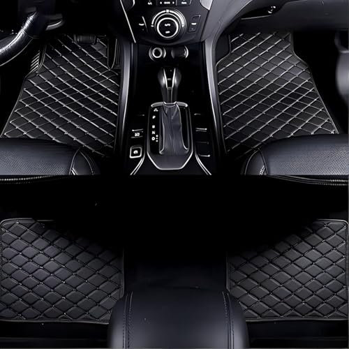 ZSSHUIHH Leder Auto Fussmatten für Smart Fortwo Ⅱ Coupe/Cabrio 453 2014 2015 2016 2017 2018-2019, Automobil Vorn und Hinten Allwetter Wasserdichtes Antirutsch Bodenteppich schutzmatte,-All Black