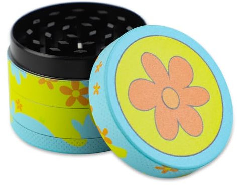 SacJkt 4 In 1 Spezie Macina, Macinino Carino con Motivo Floreale, Macinino per Polline, Simpatico Macinino per Erbe con Raschietto per Polline per Spezie, Erbe Aromatiche, 50 x 38 mm