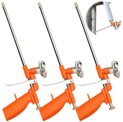 PU Schaumpistole aus Metall,3 Stück Bauschaumpistole,Schaumpistole Bauschaum Pistole PU Schaum Pistole für Pistolenschaum Montageschaum Bauschaum,Bauschaumpistole für den Heim und Bürogebrauch