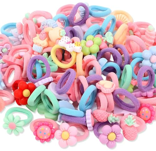NOPVUFA 100 Piezas Coleteros Pelo Niña, Multicolor Gomas de Pelo Niña, Elástico Mini Gomas Pelo, Gomas de Algodón, Lazo de Pelo Elástico de Pelo Coletero de Niñas Colorido para Niñas Bebé