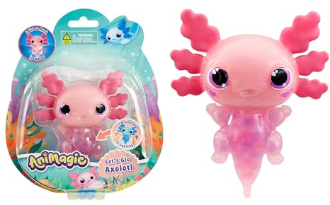 Bizak Animagic Axolotl Mascota Electrónica y Lumínica, Rosa, + 4 Años, Juego Sensorial & Experiencia Táctil, Cuerpo Extensible, Flota & Brilla en el Agua (64550393-2)