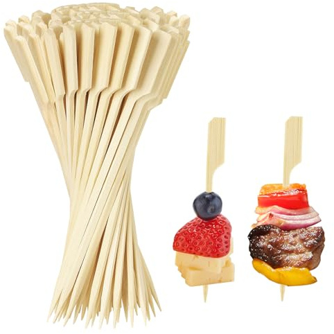 BOULESENM 100 brochetas para aperitivos, 9 cm, pinchos de cóctel para aperitivos, bambú, queso, uvas, palillos de madera de bambú para cócteles, aperitivos, sándwich, barbacoa
