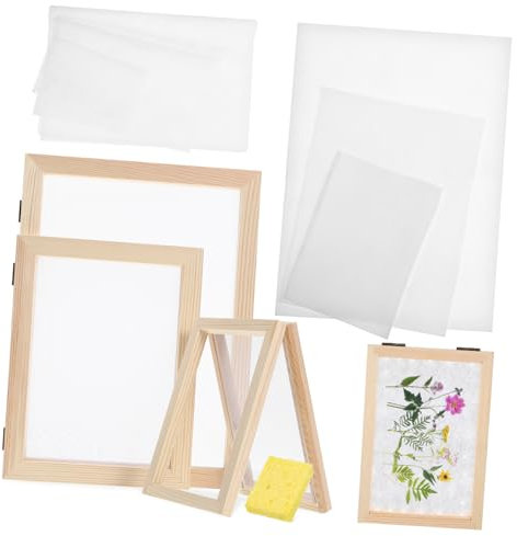 TOPPERFUN Holzrahmen Für Papierherstellung DIY-bastelrahmen Mit Saugpapier Papierherstellungsform Und Deckel Für Handwerk Robustes Zum Herstellen Von Papier Karten Und Etiketten