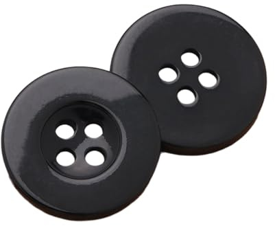 Blausky 30 Stück 9mm Harz Knöpfe,Harz Buttons 4 Löcher Knöpfe Hemdknöpfe Runde Bastelknöpfe Harzknöpfe Knopf zum Basteln Nähen DIY Basteln Scrapbooking Painting Geschenk Kleidungs Deko,Schwarz