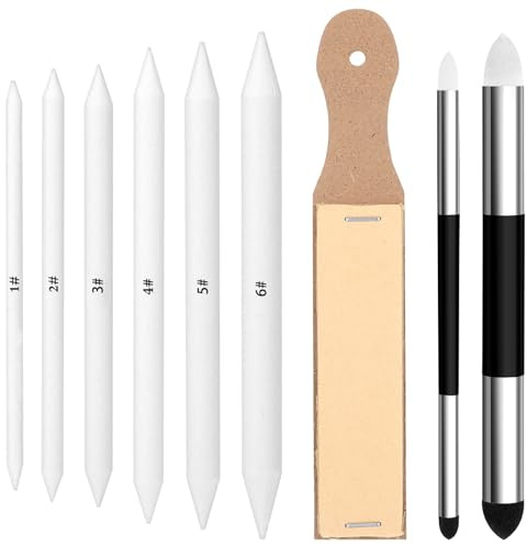 SHENLIU 9 Stück Papierwischer Set, Schwamm Radierstift Set Skizzen Papierwischer Waschbar Verschieden Papier wischer Bleistift Für Kunststudenten und Künstler Zeichnen Zubehör