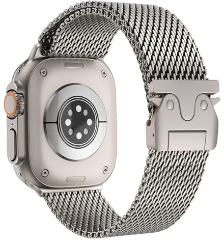 Milanaise armband för Apple Watch Ultra 3/2/1 49 mm, ny designstängning metall rostfritt stål armband för Apple Watch armband 49 mm 46 mm 45 mm 42 mm (serie 3 2 1), Serie 11/10/9/8/7/6/5/4/3/2/1/SE