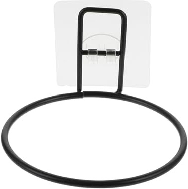 Healifty Convenient Pet Bowl Mount Wall-mounted Feeding Shelf Black Plastic Iron with Nail-free Stickers for Cats and Pets Use in House Or