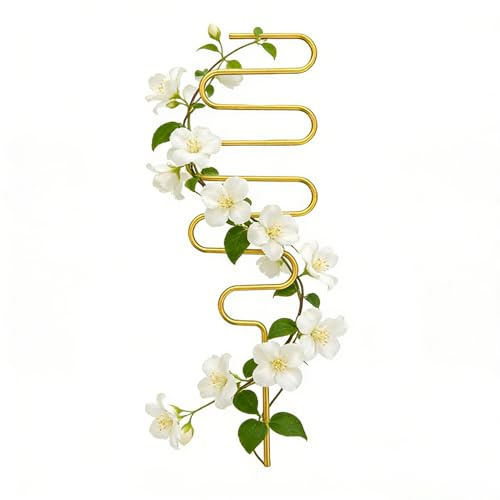 Trädgårdsstativ - svart tråd 34 cm, liten krukhållare, rostsäker minitillbehör | Trädgård växthus sovrum vardagsrum monstera filodendron prickar producent creeper Am