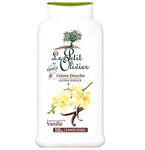 Le Petit Olivier Crème de Douche Extra Douce à l’Extrait Naturel de Vanille 500ml (lot de 4)