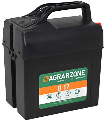 Agrarzone Elettrificatore per recinti B17 da 9V, 0,25 Joule - A Batteria 9V, Portatile e con Spia LED di Funzionamento - per Cavalli, bovini, Cani e Gatti su recinti Fino a 3 km
