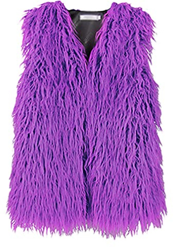 PengGengA Gilet da Donna in Pelliccia Sintetica Senza Maniche Caldo Giubbotto di Peluche con Chiusura a Gancio (Porpora, XXL)