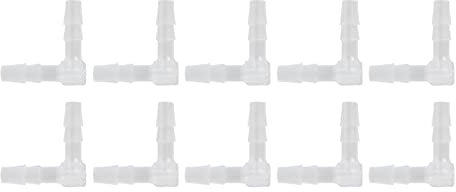 10 piezas de plástico para codo de 90 grados, manguera de codo de plástico, adaptador de junta de púas igual de plástico (10 mm)
