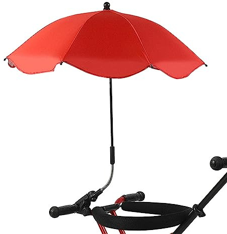 Parasol para cochecito universal, anti UV 50+, sombrilla para cochecito Bebe, parasol con pinza ajustable y brazo 360 °, para cochecito, bicicleta, silla ruedas, silla playa