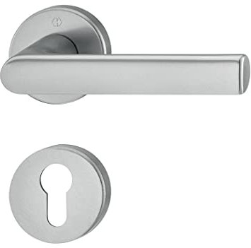 HOPPE Türdrücker Hamburg Rosette PZ Alu F9 Stahlfarben Türgriff Türbeschlag