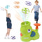 HOWADE Outdoor Toy for Kids Toys Age 3-8,Flying Disc Launcher Toy for Boys&Girls Fun Garden Games, Flying Saucer Playset with 8 Dics, Indoor & Outside Activity Toy for Pets and Children