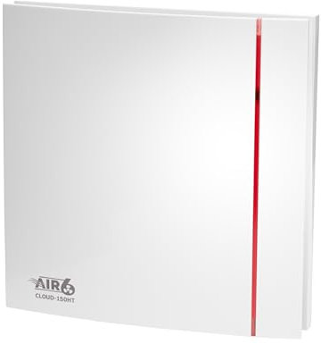 AIR SIX Cloud-150HT Quiet 6 inch 150 mm Bathroom Extractor Fan Humidity Sensor & Timer
