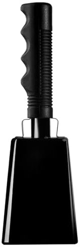22,9 cm schwarze Kuhglocke mit Griff, schwarze Stahl-Kuhglocke für Sportveranstaltungen, Jubeln, Abschlussfeier, Dekoration, Fußballspiele, Party (schwarz)