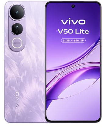 vivo V50Lite,AI Cameraphone sensore Sony IMX882 50 MP, Display P-OLED a Colori vividi 120 Hz, batteria BlueVolt 6500 mAh, ricarica rapida 90W, 8+8GB RAM, 256GB ROM, resistenza agli urti SGS IP65